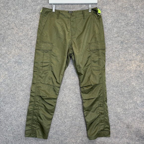 PRPS Jim Jones Nylon Cargo Pants Mens 32 Mesh Lined Army Green Rare NEW